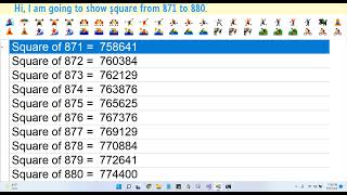 Square from 871 to 880