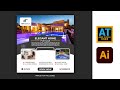 How to Design Real Estate House Property banner in Illustrator