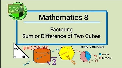 Math 8: Factoring Sum or Difference of Two Cubes