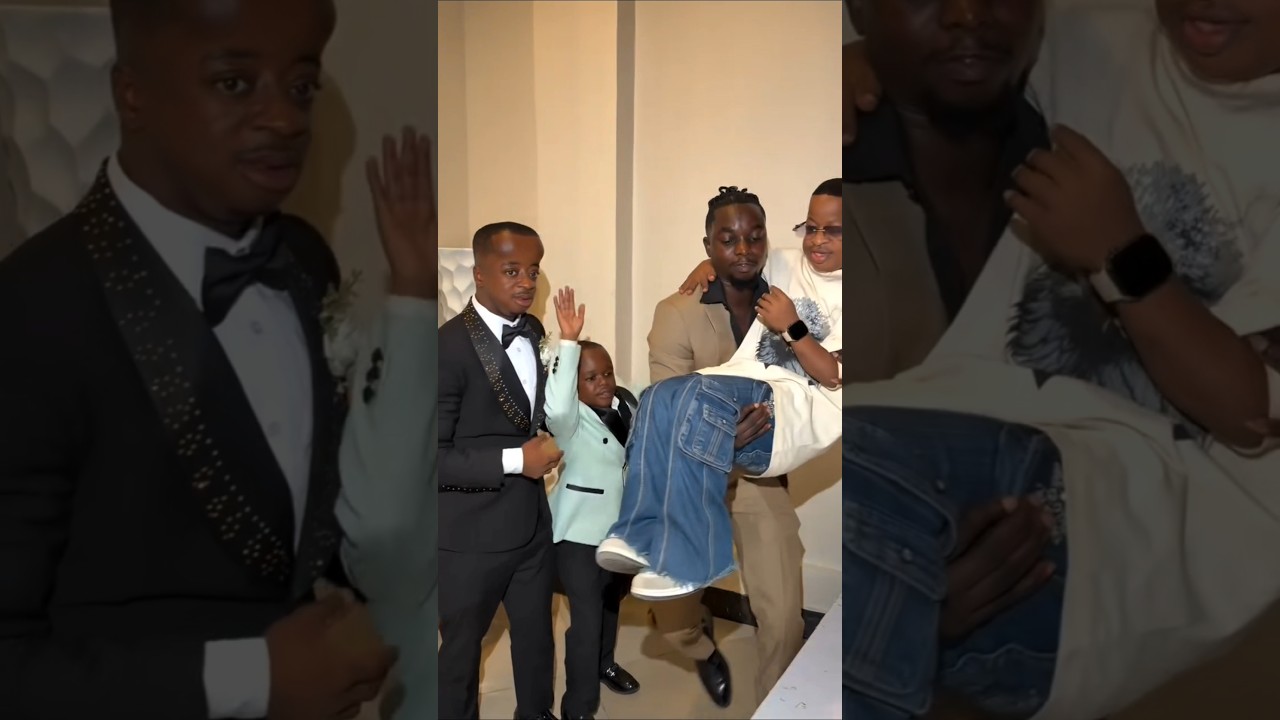 BWANA HARUSI NA WAPAMBE WAKE TAYARI KUELEKEA UKUMBINI.....