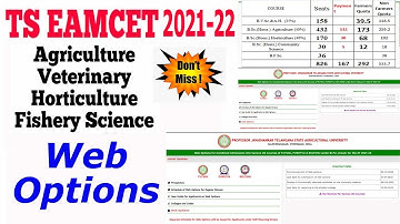 TS EAMCET BIPC AGRICULTURE COURSES web options step by step process & available seats