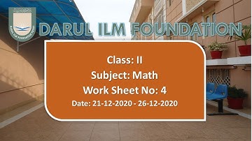 Class 2 Maths Worksheet # 4