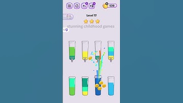 Addictive Water sort puzzle game level 17..Satisfying and relaxing video..#watersortpuzzle