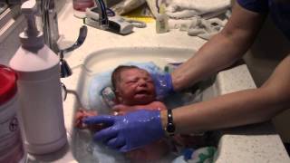 BABY ELIJAH - First Bath After Being Born!!  =)