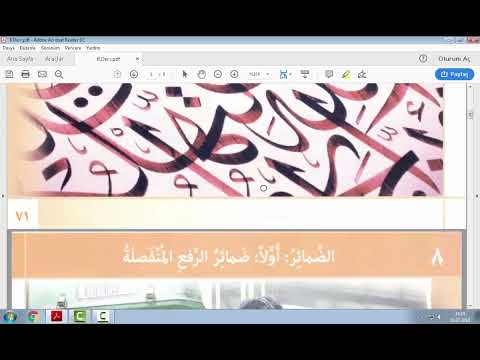 Akademik Arapça Nahiv Kitabı 2.Cilt 8.Ders (MUNFASIL MERFU ZAMİRLER)