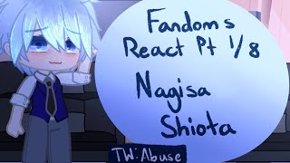 Fandoms React! || Pt 1/8 || Nagisa Shiota - Assassination Classroom || ❤️Karma X Nagisa💙 ||