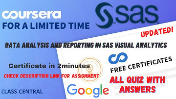 Data Analysis and Reporting in SAS Visual Analytics,(week-1-2) All Quiz Answers.#coursera #quiztime