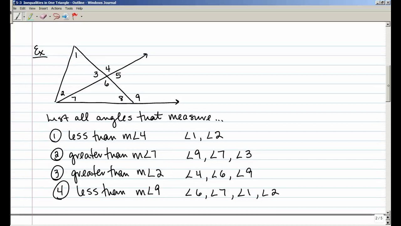 5 3 homework inequalities in one triangle