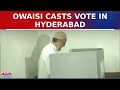 Aimims firebrand leader asaduddin owaisi casts vote in hyderabad  lok sabha polls 2024