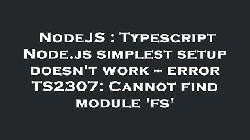 NodeJS : Typescript Node.js simplest setup doesn