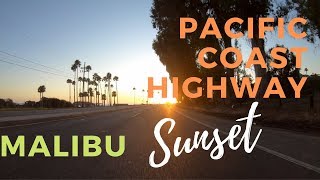 Pacific Coast Highway SUNSET SCENIC DRIVE 4K - Malibu to Zuma Beach then to Kanan Rd