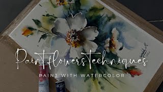 Flowers watercolor painting stepbystep