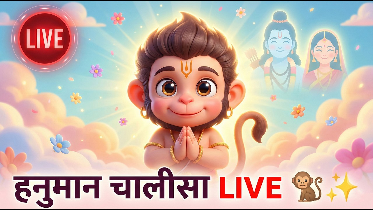 🔴 LIVE  Mind Relaxing Hanuman Chalisa for Kids | Remove Stress, Fear & Anxiety | Peaceful Bhajan
