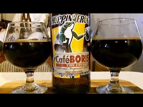 Hoppin' Frog Café B.O.R.I.S. Oatmeal Imperial Coffee Stout (9.4% ABV) DJs BrewTube Beer Review #492