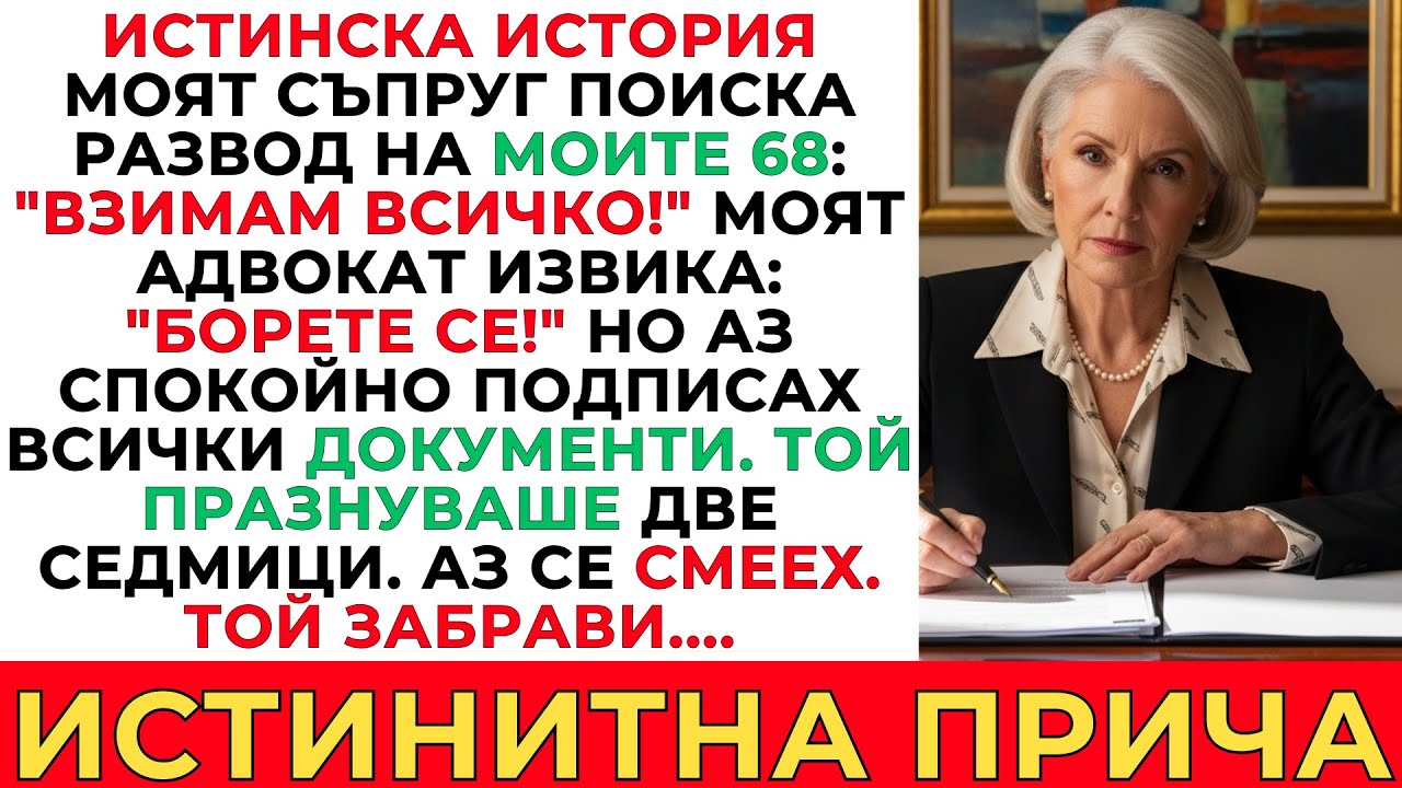 НА 65 СЪПРУГЪТ МИ ПОИСКА РАЗВОД И ВЗЕМА ВСИЧКО! АЗ ПОДПИСАХ... ТОЙ ЗАБРАВИ ЕДНО НЕЩО И СЕ РАЗКАЯ