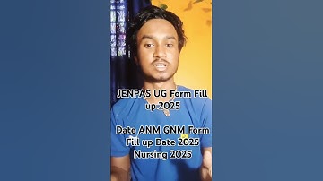 JENPAS UG Form Fill up 2025Date ANM GNM Form Fill up Date 2025 Nursing 2025