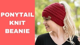Ponytail Knit Beanie