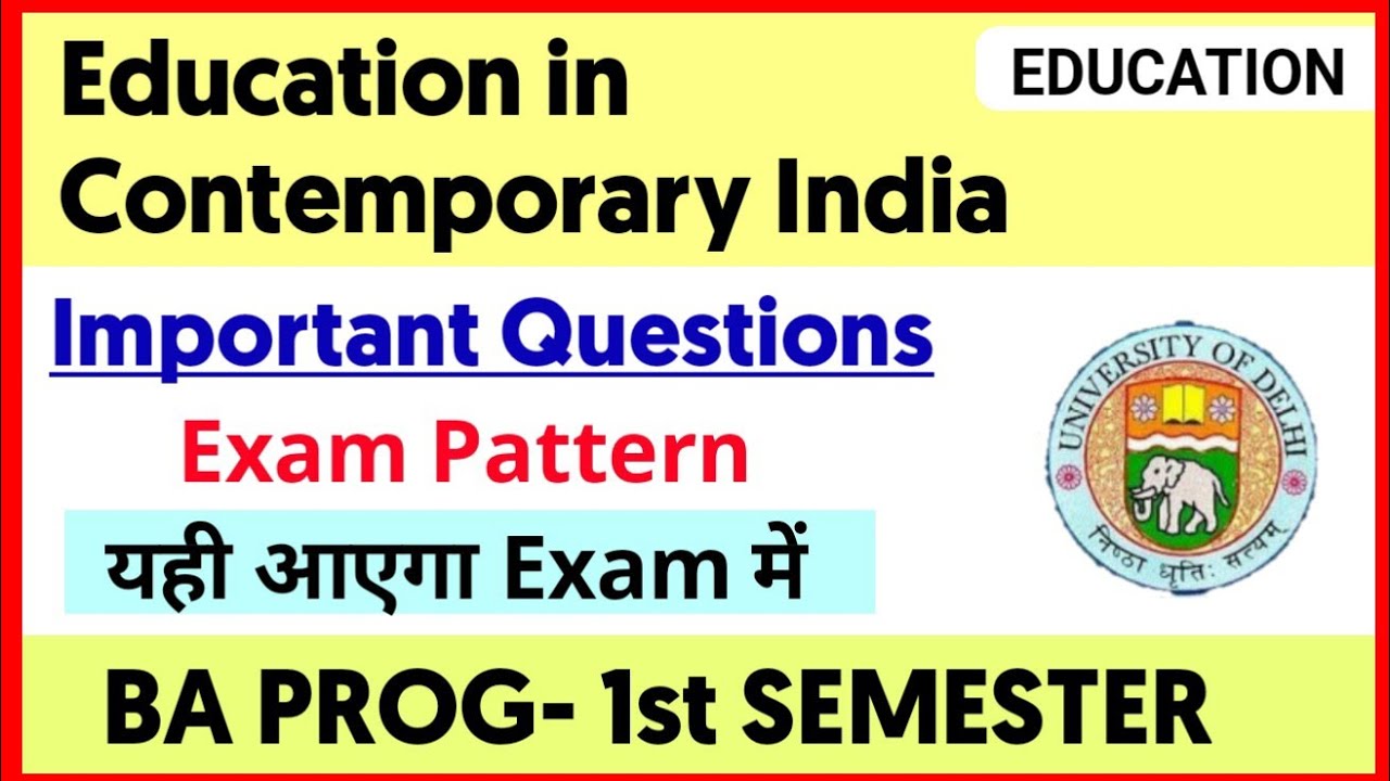education-in-contemporary-india-important-questions-ba-prog-first