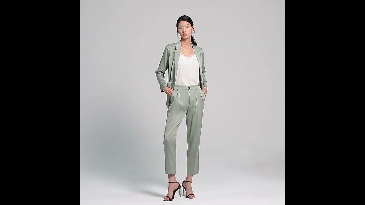 22 Momme Design Silk Pantsuit Set For Women