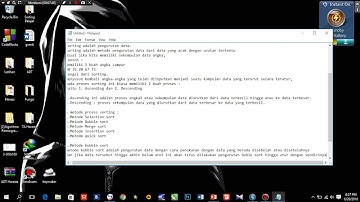 Materi Alpro Bahasa C , Sorting Harasta Rahman