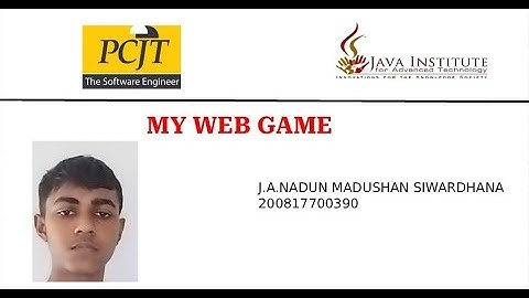 my new web game | java institute