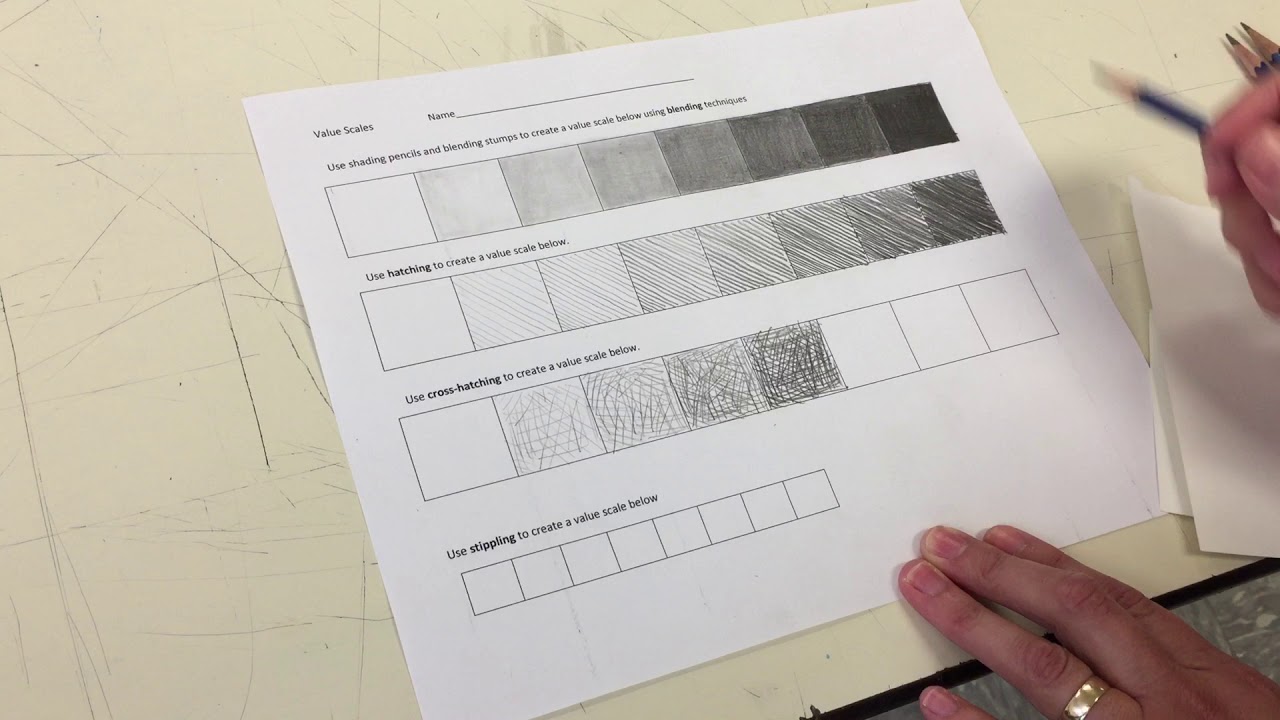 Crosshatching a Value Scale - HelloArtsy