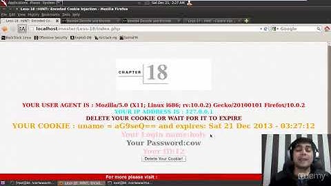 Udemy SQL Injection Master Course Lecture 34 encoded injection via cookie at challenge solution 18