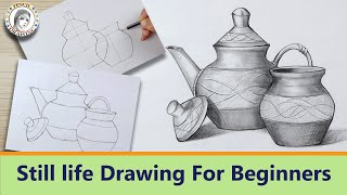 how to draw | Still life drawing for beginners | draw | رسم | رسم سهل | قلم رصاص | رسم طبيعة صامتة