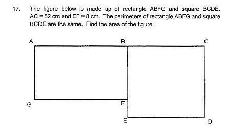 P6 2020 ACS Prelims Q17 - Algebra | Rectangle Square Perimeter Area | PSLE Maths