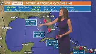 Wednesday Tropical Update: Tracking Potential Tropical Cyclone 9 could become Isaias