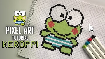 Keroppi Pixel Art Step-by-Step Tutorial! 🐸 | Cute Sanrio Drawing Guide ✨