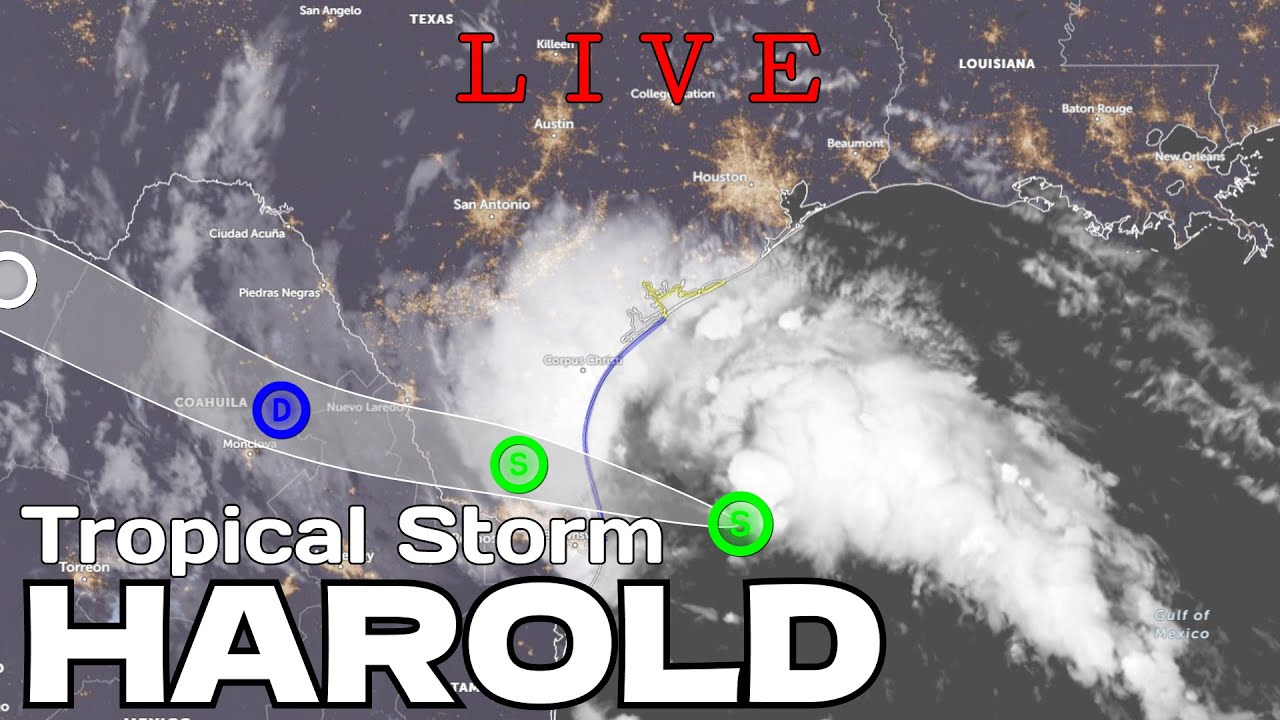 LIVE COVERAGE - Tropical Storm Harold to Impact Southern Texas - YouTube