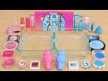 Pink vs Blue - Mixing Makeup Eyeshadow Into Slime ASMR