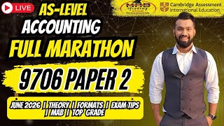 AS Level Accounting 9706 Live Marathon Revision | June 2026 | Theory, Formats & Past Papers | -MAB