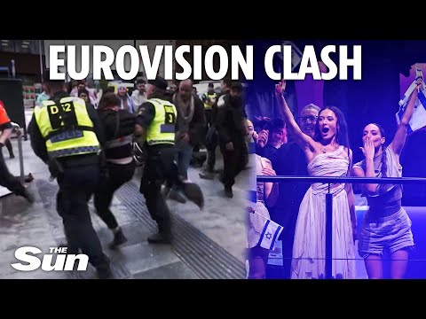 Eurovision anti-Israel protests turn violent as crowds chanting Free Palestine clash with police