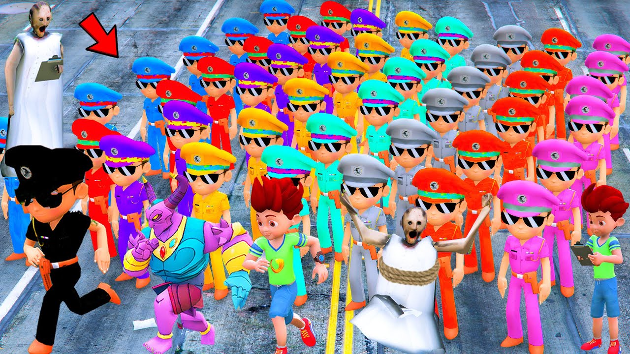 😎👿 1000 Little Singham & Shinchan Took Yellow Granny With Tank 🤣 in GTA 5 GTA5 Gameplay