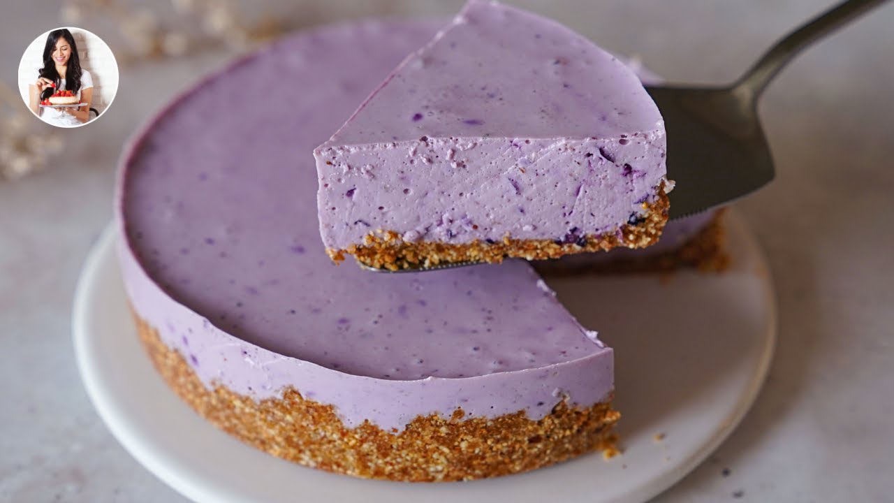 Tarta de Queso con Arándanos Sin Horno, Sin Azúcar, Sin Galletas, Sin gluten y En Minutos!! | Auxy