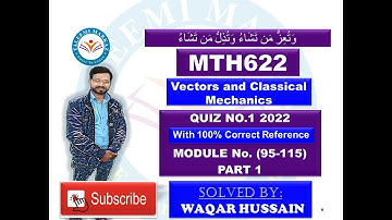 MTH622 quiz no 1 2022 solution by taleemi markaz part 1