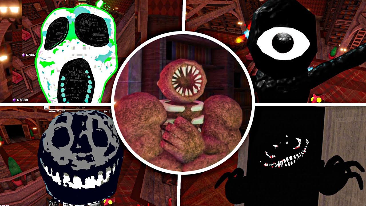 ALL JUMPSCARES in DOORS The Library Update - Doors Tower Heroes 