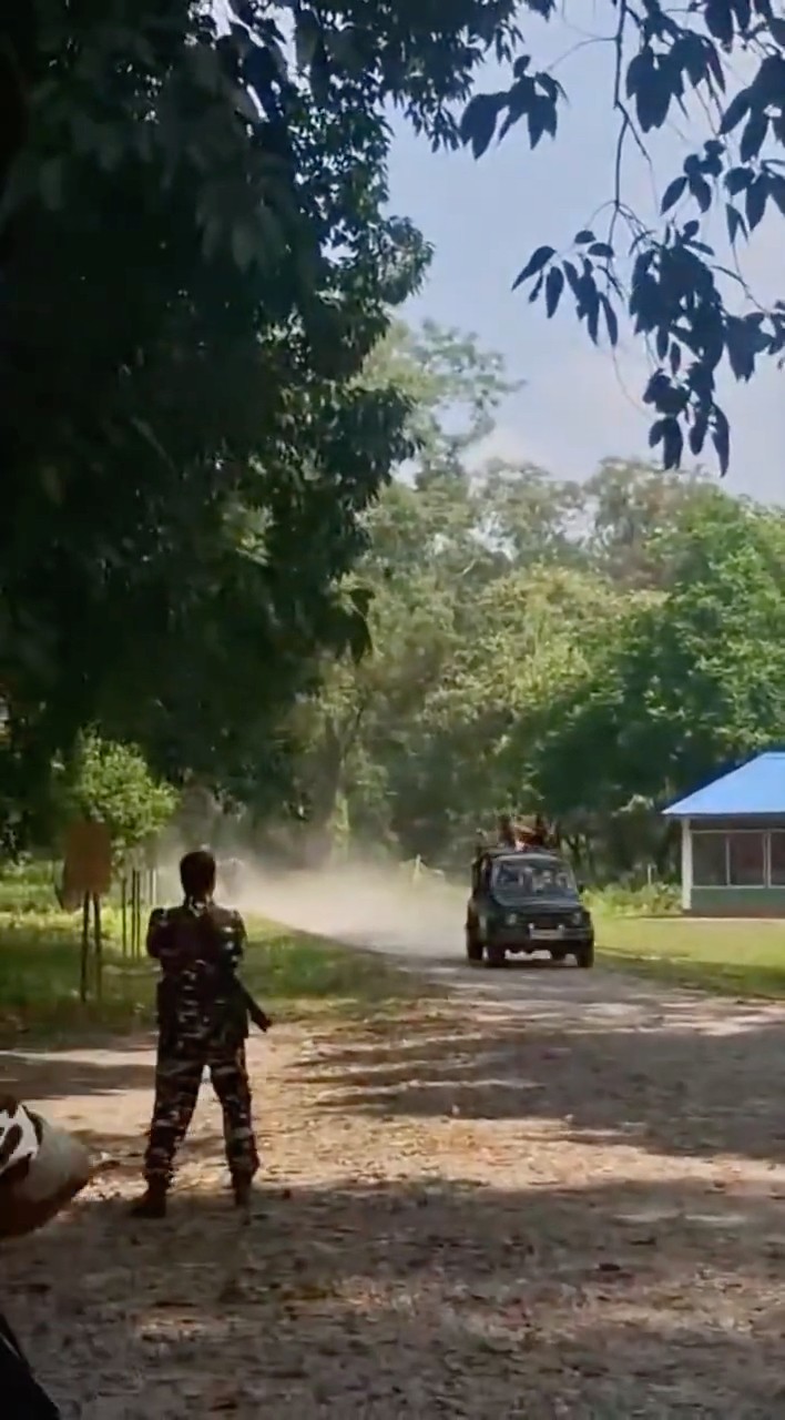 Almost Death 😰 Rhino Running Behind the car -Jungle Safari #woxygen #wildlife #junglesafari #Rhino