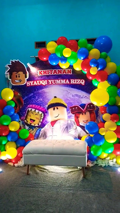 dekorasi balon untuk tasyakuran Khitanan tema Roblox #roblox #balloon #video #khitanan