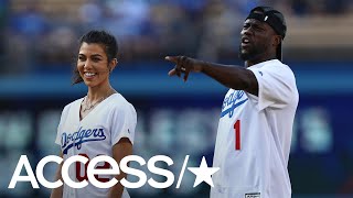 Kevin Hart \& Kourtney Kardashian Team Up To Throw The First Pitch At A Dodgers Game | Access