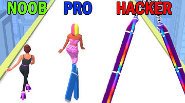 NOOB vs PRO vs HACKER in High Heels! New Update Gameplay (iOS,Android) Walkthrough Part 1
