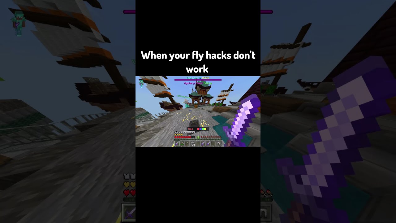 When the fly hacks are don't work: (hypixel skywars)