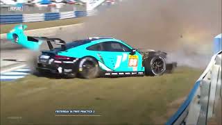 Ryan Hardwick Hard Crash - 2023 1000 Miles Of Sebring Practice