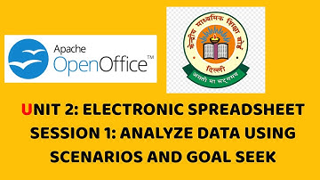 CBSE CLASS 10 IT: UNIT 2: SESSION 1: ANALYZE DATA USING SCENARIOS AND GOAL SEEK
