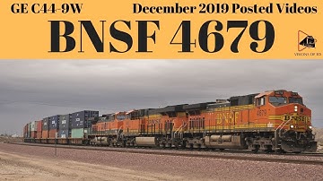 BNSF Intermodal Train Eastbound With Tank Cars 12-23-2019 C44-9W BNSF 4679