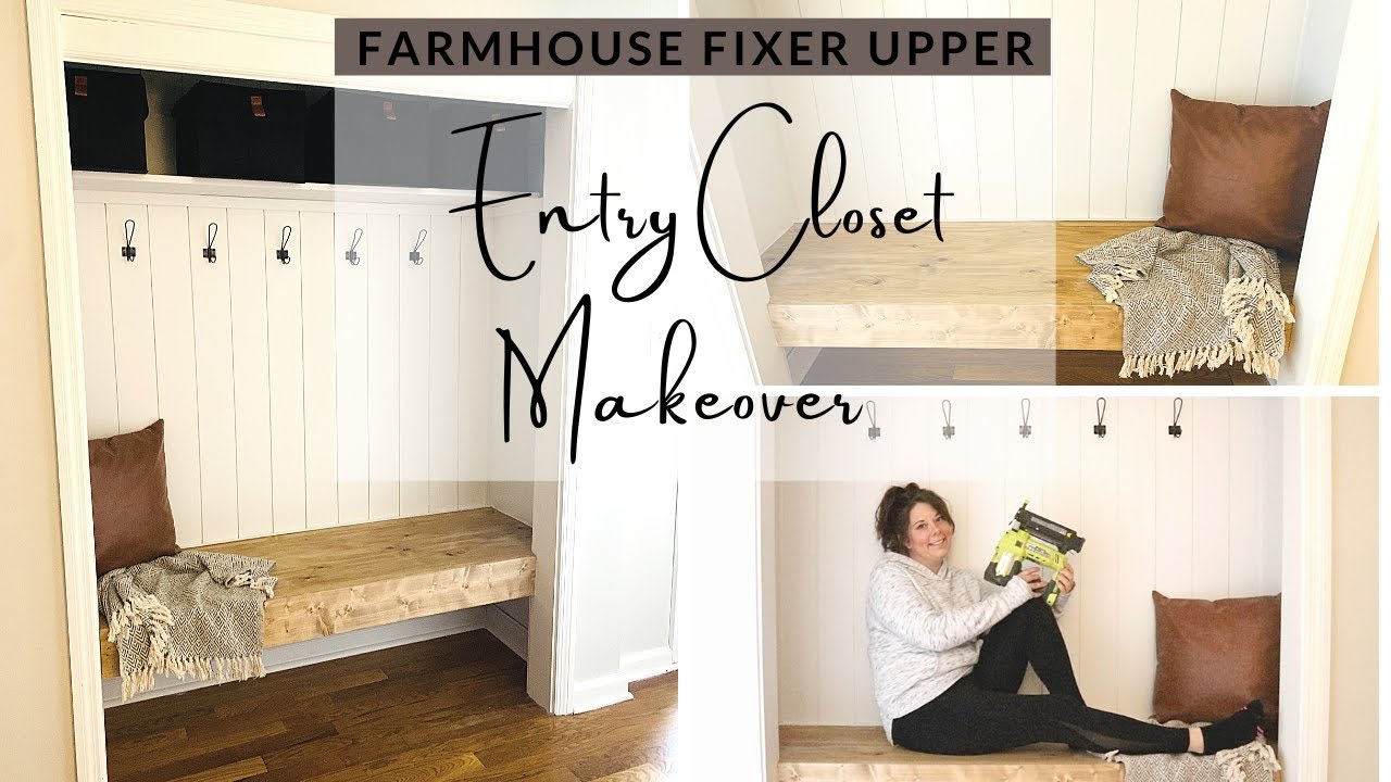 DIY Entry Closet MakeoverFarmhouse Fixer Upper 