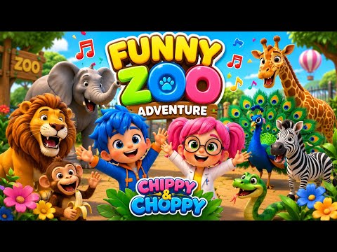🦁 Funny Zoo Adventure | Chippy & Choppy | Animal Song for Kids