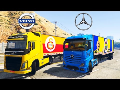 4 Büyükler Futbol Takımı Tırları Arabalar Otobanda Yarışıyor - GTA 5